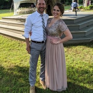 Bridesmaid / Holiday Maxi Tulle and Sequined Dress